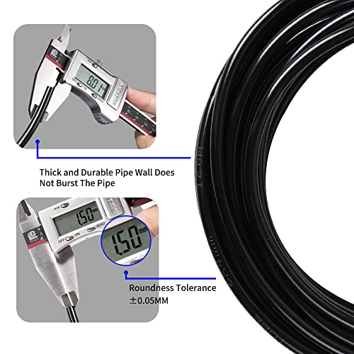 Pneumatic Tubing Black PU Air hose Pipe Tube Kit 5/16 inch or 8mm OD 5mm ID 39.4ft/12 Meter for Air Line or Fluid Transfer - color: Black, size: 8mm OD / 5mm ID × 12m