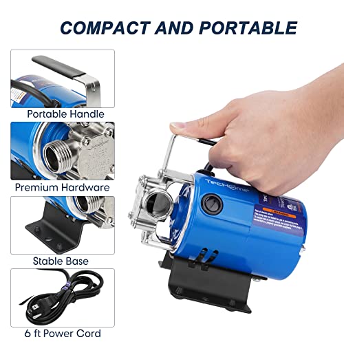Water Pump Water Transfer Pump, 115V 1/10HP 330GPH Water Hose Pump, with Suction Hose Kit.