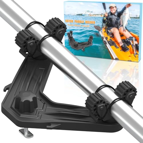 Huntury DoubleHeader Kayak Track Paddle Holder, Save Kayak Track Space, Kayak Paddle Clip, Kayak Track Mount Accessories, Kayak Oar/Fishing Net/Gaff Holder for Fishing, Kayak Fishing Accessories - color: Pack Of 1