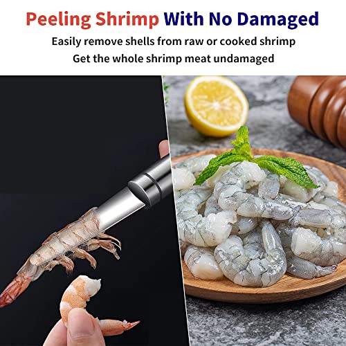 2PC Shrimp Deveiner Tool Stainless Steel Shrimp Deveining Tool Efficient Shrimp Peeler and Deveiner Tool Portable Shrimp Cleaner Shrimp Knife for Easy Shrimp Deveining Shrimp Cleaning Tool