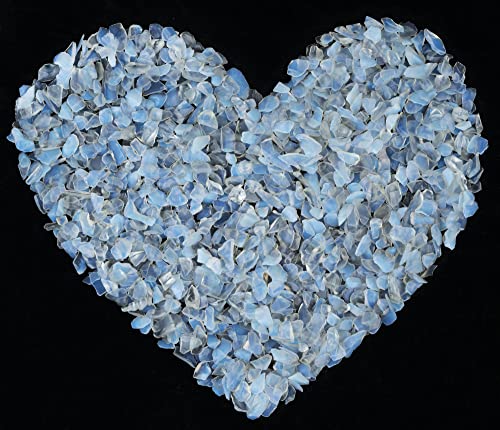 Crocon 1 LB Crushed Opalite Chips Bulk Stones 2000+ Carats Natural Quartz Pieces Irregular Shape Gemstones for Gifts New Home and Chakra Healing Crystals Home Décor Gifts for Women - color: Opalite Chips, size: 1 Pound