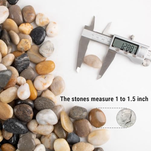 18-lb Bulk Bag Pebbles for Plants 1-1.5 ” Aquarium Gravel River Rocks Garden Outdoor Decorative Stones