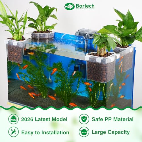 Borlech 2026 Latest Model Large Aquarium Corner Planter Hanging Plant Holder for Fish Tank Aquaponic Plant Cultivation and Aquascape Accessories Decorations (2 Pack) Transparent - color: Transparent-2 Pack