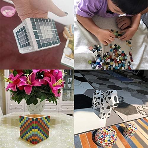 1.1LB Mixed Color Irregular Crystal Mosaic Tiles, Tiny Mini Mosaic Tile DIY Hobbies Children Handmade Crystal Craft for Craft Bathroom Kitchen Home Decoration DIY Art Projects (Black Series-New) - color: Black Series-New