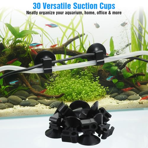 Bremorou 10 PCS Aquarium Heater Suction Cups 27x23mm Fish Tank Suctions Cup Clips Durable Fish Tank Suction Cups for Tubing Heater Accessories
