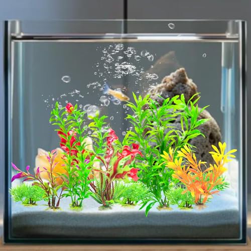 10Pcs Aquarium Plants, Fish Tank Accessories Artificial Aquatic Plants, Artificial Fish Tank Plastic Plants Decorations, Aquarium Decor