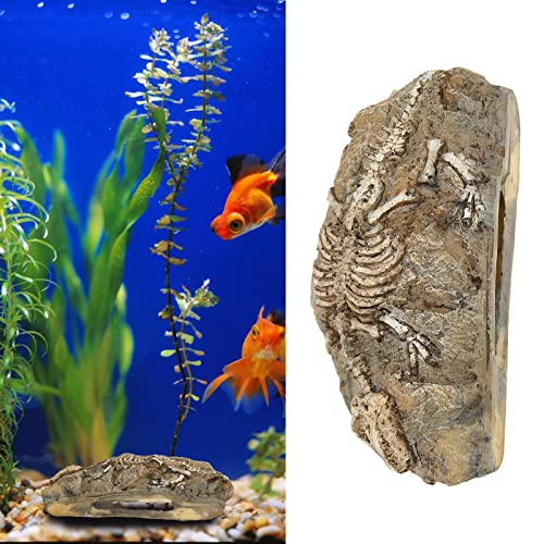 GLOGLOW Aquarium Dinosaur Decoration Resin Ornament for Fish Tank, Prehistoric Statue Hideaway Cave Decor for Betta Cichlid Shrimp, 6.5 Inch