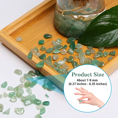 QICQDRAM Polished Gem Stones Rocks Crystals 0.9 Lb/405g Natural Tumbled Stones Green Aventurine Crystal Chips Bulk for Healing Crystals & Fish Tank Rocks Gravel, Vase Filler, Plants Decor - color: Green Aventurine