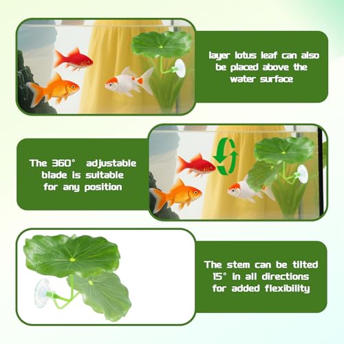6 PCS Betta Fish Leaf Hammock - Soft Leaf Beds, Adjustable Plastic Bettas Bed Aquarium Decor, Betta-Fish Tank Decorations Plants Practical Resting Spot for Breeding, Hiding & Play