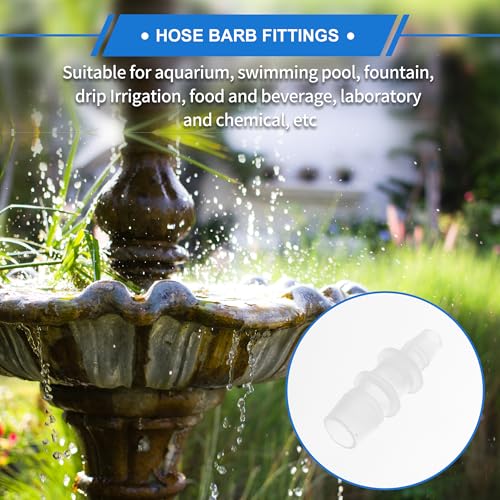 4pcs Plastic Hose Barb Fitting 1/2" to 5/16" Barbed Splicer Mender Joint Adapter Aquarium Clear - size: 1/2"-5/16"