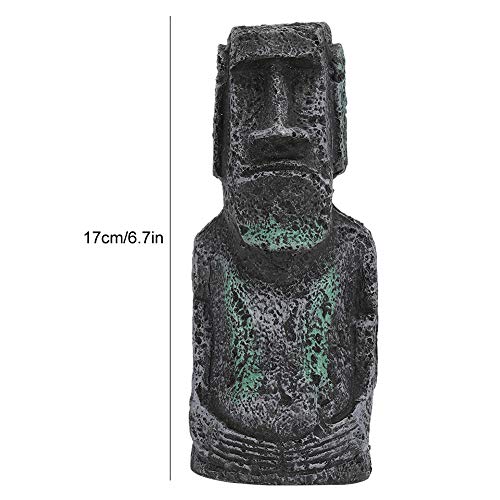 Easter Island Statue, 6.7in Resin Imitation Stone Statues Easter Head Artificial Fish Tank Decor Lifelike Aquarium Equipment Landscape Ornament - size: Roman Portrait