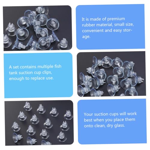Toddmomy 18pcs Aquarium Airline Tube Holder Clips Rubber Suction Cups for Fish Tank Air Pump Accessories Aquarium Hose Fixed Isolation Clips