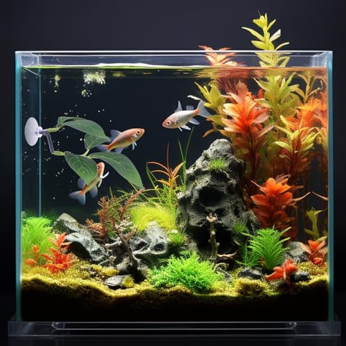 Betta Fish Hammock 2 Detachable Adjustable Plastic Plants Leaf Pad with Super Suction, The Natural Habitat for Betta Resting, Spawning & Tank Beautification (4)