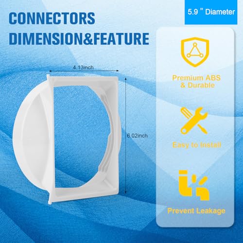 Portable Air Conditioner Hose Kit 5.9" Dia 59" Length Universal AC Hose with Adapter Flexible Exhaust Hose and AC Unit Tube Connector for Portable Air Conditioner Vent AA04 - size: Dia 5.9" Exhaust Hose L 59"&Coupler AA04