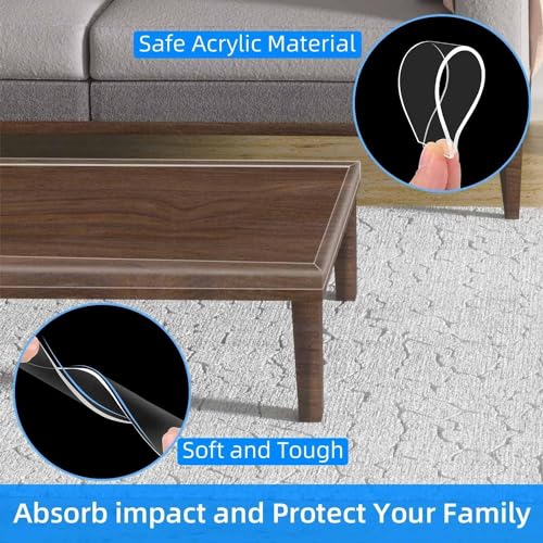 Clear Edge Protector Strip, 2in x 6.56FT, Sharp Edge Wrap Cover Tape, Self Adhesive Protective Corner Bumper Guards for Cabinet Door Desk Glass Table Bed Furniture, Kitchen Countertop - size: 1 Pack x 2in x 6.56FT