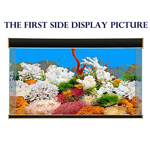 ELEBOX New 23" x 71" Fish Tank Background 2 Sided River Bed & Lake Background Aquarium - color: Coral, size: H:23.4"x L:71.7"