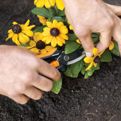 Fiskars Floral Pruning Shears - Plant Cutting Scissors/Garden Clippers For Deadheading and Working with Flowers - Black/Orange - style: Floral Pruner