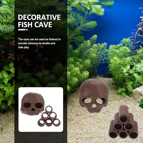 TOYANDONA 2pcs Wear-Resistant Fish Tank Decoration Shrimp Hideout Compact Ceramic Cave with Six-Hole Tube Vivid Aquarium Ornament for Fish and Shrimp Spawning