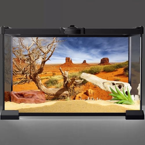 AWERT 72x18 inches Reptile Habitat Background Orange Desert Terrarium Background Durable Polyester Background - size: 72x18in/180x45cm