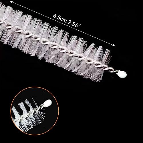 Flexible Drain Brush,Extra Long Pipe Tube Cleaner Fridge Flexible Drain Brush Skinny Tube Spiral Cleaning Brush Drinking Straw Cleaner,Nylon Cleaner Double Ended Elastic Hose Pipe 60-inch 2 PCS