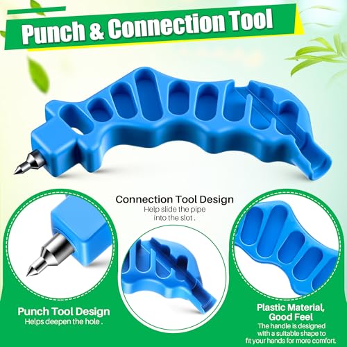 Feekoon Drip Irrigation Tubing Cutter Hole Punch Tools, 2 in 1 Hole Punch & Tubing Cutter, 2 in 1 Drip Irrigation Tool for 1/4'' Fitting Emitter Insertion for Outdoor Garden Lawn Pipe System Hose.