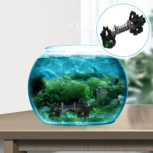 Aquarium Bridge Decorations Rope Bridge Mountains Fish Tank Ornament Aquarium Landscaping Decor