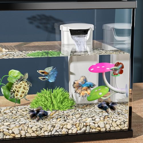 4pcs Betta Fish Leaf Hammock Mushroom Silicone Betta Bed Realistic Betta Resting Spot Betta Aquarium Decor for Small Shrimp Fish Tank Aquarium Decorations - color: 2 Leaf+2 Mushroom
