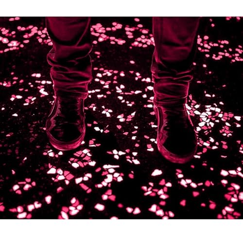 1100PCS Glow Stones Glowing in The Dark Pebbles Outdoor Decor Fish Tank Walkway Gravel Rocks Decoration (Pink) - color: Pink, size: 1100