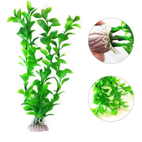Aquarium Plants Decor,Fish Tank Plants Silk for Artificial Aquarium Plants Plastic Fake,2 Pack Fish Tank Decorations Aquarium Decorations（Green,Purple）