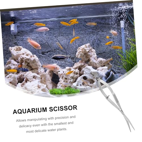 UPKOCH Professional Stainless Steel Aquarium Scissor Portable Spring Scissors for Pruning Aquatic Plants Water Grass Trim Tool for Fish Tanks and Landscape Maintenance