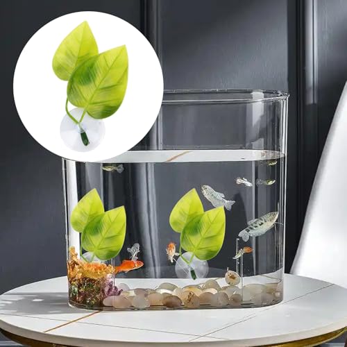 2 Pack Fish Tank Decor Aquarium Decorations Plants, Betta Fish Leaf Pad Fish Spawning Grounds Breeding Resting Bed, Tank Terrarium Accessories Artificial Silk Plant for Betta Fish Tank
