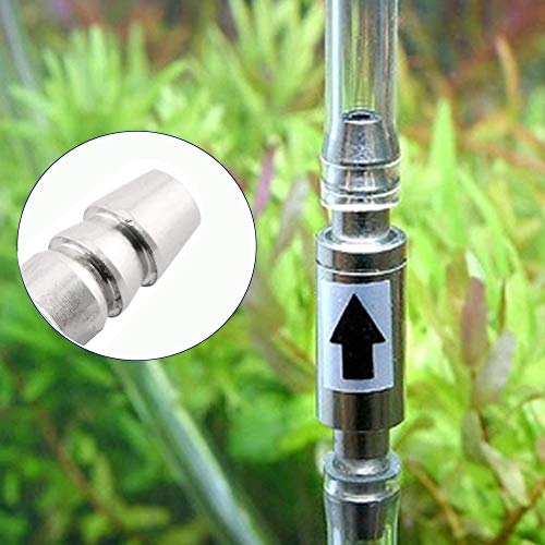 2 PCS Stainless Steel One Way Check Valve,Air CO2 Line Tubing Regulator for Anti-Backflow Non-Return in Aquarium System