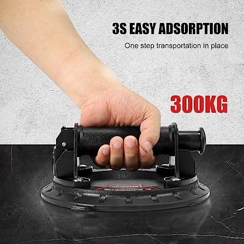 DEWINNER 8" Glass Suction Cups - Heavy-Duty Vacuum Glass Lifter for Tiles and Granite - 660lbs Load Capacity - 2 Pack Industrial Suction Cup with Carry Case - color: Black2