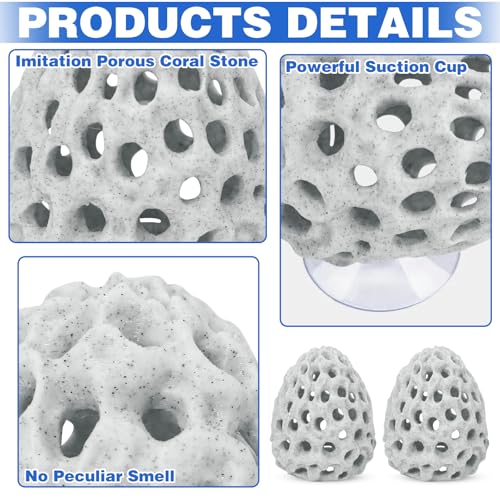 Shrimp Dome Hide Betta Habitat Fish Tank Tunnel with Suction Cup Aquarium Fish Cave Hideout Ornament Accessories for Shrimp Guppy Hiding Resting White - color: 2pcs-white