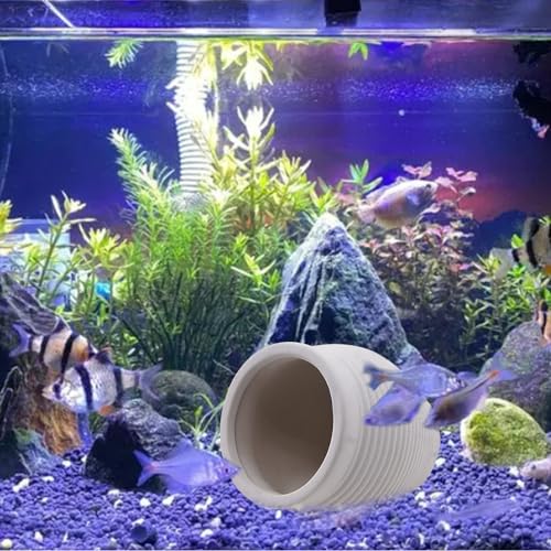 AnRui Ceramic Jar Betta Fish Tank Decor Clay Pot Aquarium Accessories Hideout Cave Decorations Ornaments for Small Fish, Shrimp, Cichlid to Play Hide Breed, Small White - size: Small