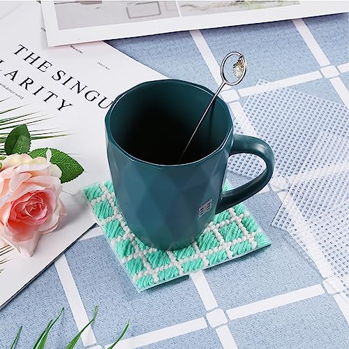 Caydo 18 Pieces 7 Count Plastic Canvas Sheets, 7 CT Clear Plastic Mesh for Cross Stitching, Making Jewelry Organizer, Knit Crochet Projects (10.5 x 13.5 Inch) - color: Clear White - 18pcs