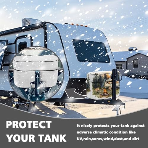Camp Camper RV Propane Tank Cover Propane Gas Cylinder Cover Lightweight Four Seasons General 20 Pound Double for RV/Trailer/Camper - color: Camp, size: S(20LB)