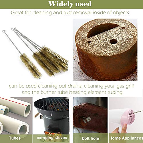 Tube Brush Brass Wire 30mm Bottle 12.6inch Long-Handle Bristle Cleaning 6Pcs (Pack of 2) - size: 30mm (Pack of 2)