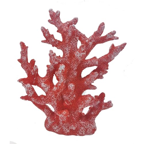 Etlemonde Beach Coastal Decor Coral Reef Home Decor Coral Statue Sculpture Home,Desk,Bathroom,Desktop Shelf Statue,Marine Themed Gifts - color: Red Coral
