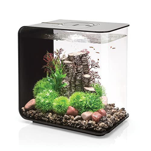 biOrb Flow 30 Acrylic 8-Gallon Aquarium with White LED Lights Modern Tank for Tabletop Display, Black - color: Black with LED Lighting, size: 8 Gallon