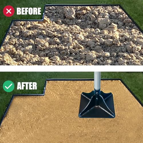 Heavy Duty Steel Tamper 8"x8" with 48 inch Handle and Rubber Grip Ideal Garden Landscaping Rammer for Earth Soil Asphalt, Gravel and Dirt Compaction Levelling Paver Tool Trash Tamper