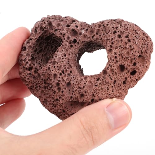 DOITOOL 6 Pcs Lava Rock for Aquarium, Volcanic Rock Pumice Stones Fish Tank Cave Decor, Aquatic Plant Fixer Anchor for Java Moss Anubias Aquascaping Shrimp Betta Turtle Tank Plants