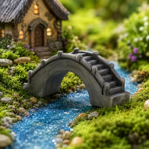 30PCS Miniature Bridge Resin Mini Arch Bridge Figurines Antique Boardwalk Building Model for DIY Crafts Fish Tank Aquarium Micro Landscape Decoration