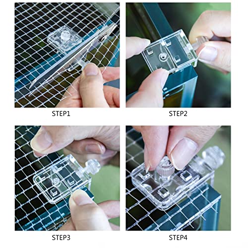 Aquarium Accessories Fish Tank Invisible Anti-Jumping Net Protective Anti-Escape Acrylic Replacement Clip
