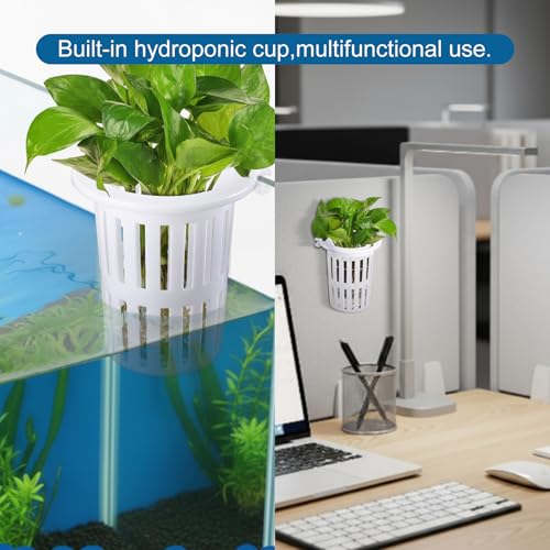Novabright 2 Pack New Upgraded Large Aquarium Plant Holder with Hydroponic Cup 3.37 Inch Sick Hook and Suction Cup for Fish Tank Aquaponic Plant Cultivation and Aquascape Accessories Decoration(White) - color: White
