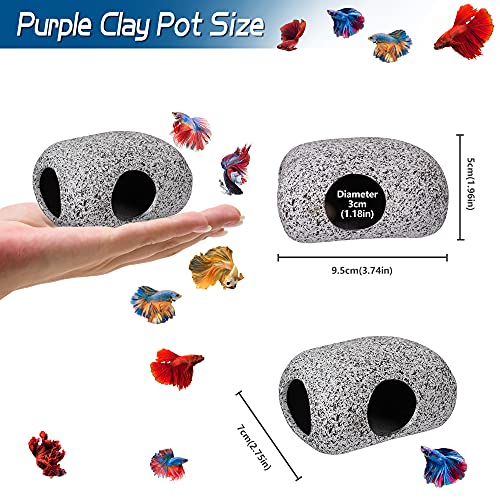 Aquarium Decorations Cave Fish Tank Accessories Rock Decor for Shrimp Cichlid Hiding Breeding Small Fish Bowl Hide Decoration Betta Toys Hideout Stones House（Small） - size: Small (1 Piece)