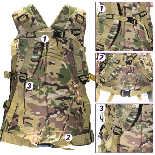 Lightweight Fishing Tackle Backpack Professional Water-Resistant All-in-One Rod Holder & Gear Storage - color: C-camouflage