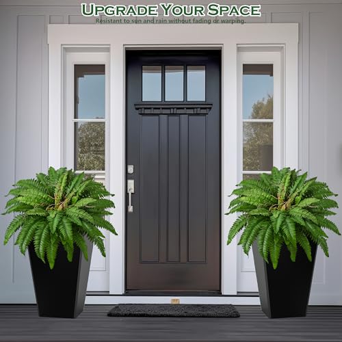 40" Artificial Boston Ferns Bush Plants, Set of 2, Large Faux Ferns Hanging Decor with 53 Fronds, Fake Vines Indoor Or Outdoors Planter for Home and Office Decor - size: 2 PCS-40in