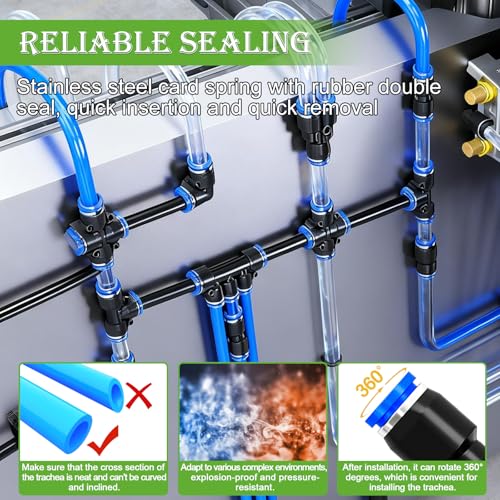 mxuteuk 81PCS Quick Connect Air Hose Fittings Kit,1/8",1/4",3/8",1/2" Push to Connect Fitting,Air Line Quick Connect Fittings,Quick Release Pneumatic Kit - style: 81PCS 1/8",1/4",3/8",1/2"OD Kits