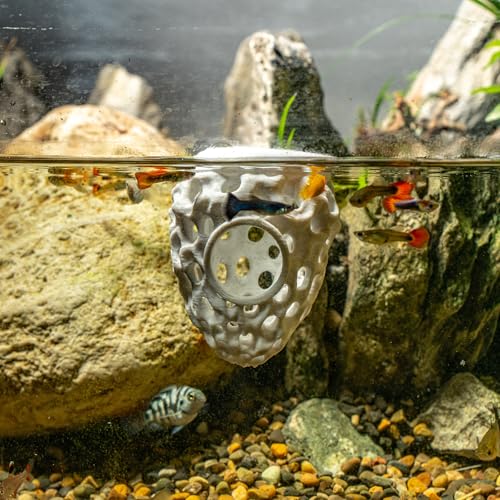3D Printed Floating Betta Hideout Feeding Rings for Small Fish Resting Spot for Corydoras Shrimp Cave Aquarium Floating Decorative